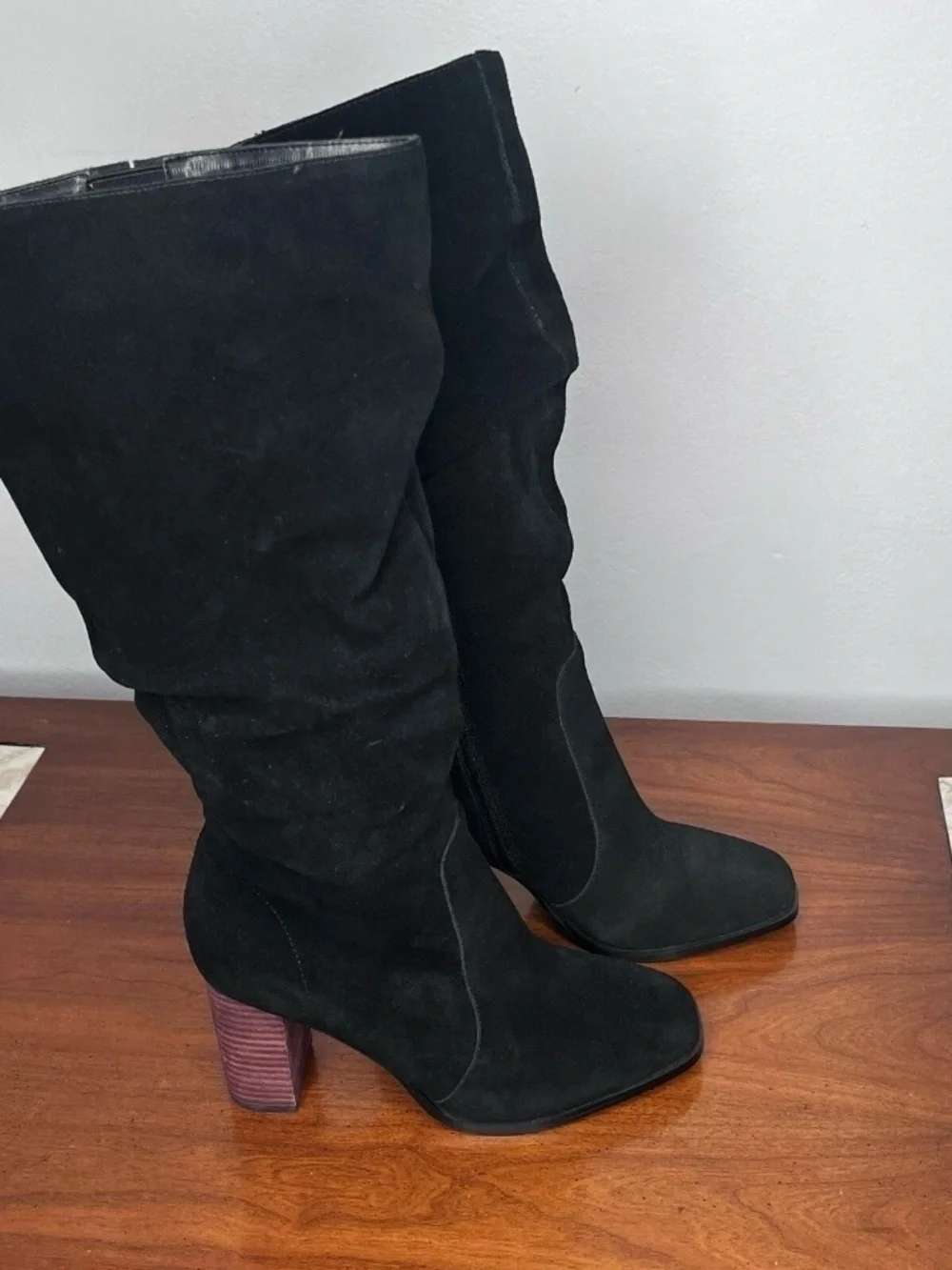 Splendid Gladis Black Suede Over-the-Knee Slouch Boots Size 6.5